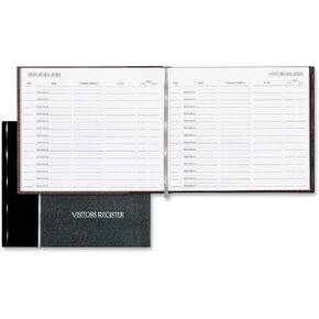 National Visitors Register Book, Black Hard Cover, 8.5" x 9.875", 64 Sheets (57802)