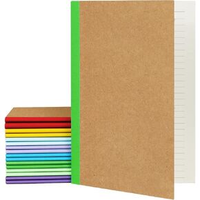 A5 Lined Composition Notebooks Bulk 16 Packs(5.5x8.3") College Ruled,Travel Journal Notebooks Kraft Cover for College Students Writing Journal School Office Supplies