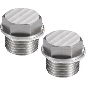 Motoforti Universal Magnetic Oil Drain Plug, Magnet Bolt for Car Motorcycle with 2 Aluminum Washer, M14x1.5, Anti Leakage, Stainless Steel, Silver Tone, 2pcs