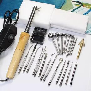 Electric Fabric Flower Maker, Artificial Flower Ironing Machine, with 22 Heads, Anti-scalding Bracket, Adjustable Temperature, DIY Fake Flower Making Petal Modeling Tools