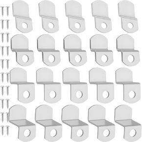 Canvas Canvas Clips لتأطير الصور - 40 جهاز كمبيوتر مثبّت إطار صور ومشابك للطلاء مع 20 مسامير ، مقاطع مشابك مرآة إطارات إطارات الفضة الفضية (5 أجهزة كمبيوتر كل من 1/8 "، 1/4" ، 3/8 "، 1/2")