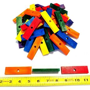 Wooden Color 50 Blocks 3" Long for Parrot Bird Toy Cage Toys Medium Size Fantastic to chew
