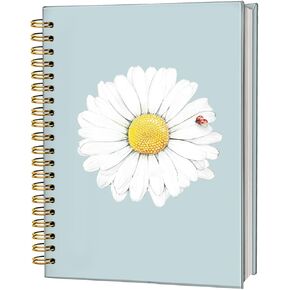 Daisy Notebook Journal, Daisy Gifts, Cute Notebooks for Women Girls, College Ruled Hardcover Spiral Notebook Journal for Work Notes Journaling 5.5x8.3