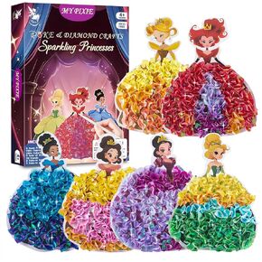 Poke Art Kits for Girls, Arts and Crafts for Kids 4-8, DIY Creative Activity Toys, Birthday Gifts for Girls 4 5 6 7 8 9 10 (Princess)