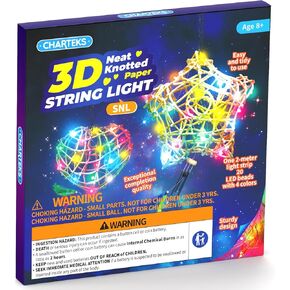 CHARTEKS 3D String Light Craft Kit for Kids, String Art Kit with 20 LED Bulbs and Wind Chime, Arts and Crafts Set, Birthday Gifts for Girls and Boys Ages 8+