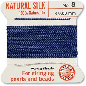 Griffin Bead Cord 100% Natural Silk Dark Blue #8