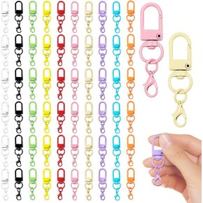 60 Pcs Colorful Metal Double Head Lobster Claw Clasps, Swivel Lanyards Snap Hooks, Jewelry Making Accessories for Handbag, Jewelry, Zipper Pulls, Key Chains (Multicolor)