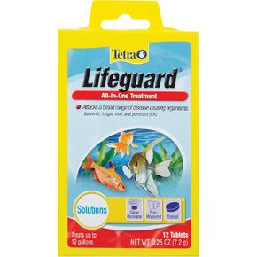 Tetra Lifeguard All-In-One Treatment for Aquariums, 12-Count,YELLOW, 12 tablets treats 12-Gallon