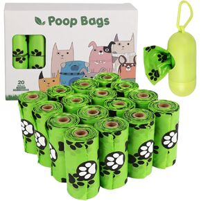Dog Poop Bags, 300 pc Guaranteed Leak Proof and Extra Thick Waste Bag Refill Rolls For Dogs Green, Unscented.