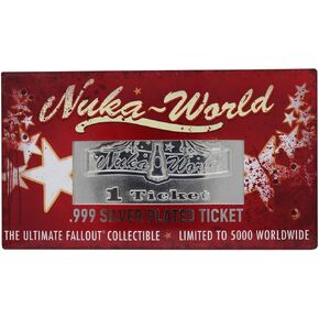 Fallout Limited Edition .999 Silver Plated Replica Nuka World Ticket