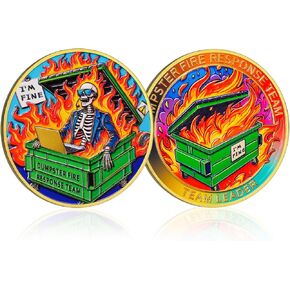 CHURYUML DUMPSTER FIRE RESESTRIP TEAM COIN - فرحان أنا فورم فورمستر فاير فاير تشيب ، هدايا مكاتب ملهمة مضحكة لزملاء زملاء العمل الموظفين الموظفين هدايا للنساء الرجال