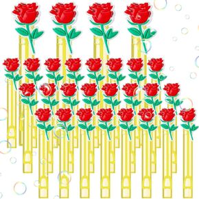 24 Pcs Rose Beauty Bubble Wands Bulk Cartoon Story Themed Party Favors Rose Beauty Mini Bubble Wands for Princess Birthday Supplies Goodie Bag Stuffers Gifts Decorations