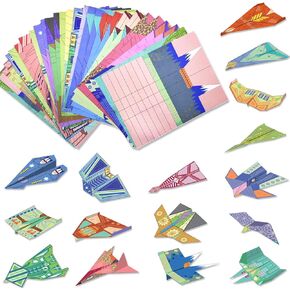 MikerDelisin 32 Paper Planes, DIY Paper Airplane Book, Spring and Easter Activities for Kids, World Record Planes, Airplane Gifts for Boys and Girls Ages 6-12+, Kids Easter Birthday Gift