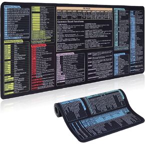 Excel Cheat Sheet Desk Desk Pad - Excel Cheat Sheet Desk Mat - Excel Mouse Pad Valtcuts Pad Mouse Mouse Pad - Extended XL Office Keyboard MAMING - حصيرة كمبيوتر مع اختصارات Excel