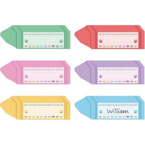 YQUQWN 36 Name Tags for Classroom Desks Waterproof Colorful Crayon Nametags for Kindergarten Preschool 1st 2nd and 3rd Grade School Classroom Decor 14.5 x 4 Teacher Nameplates for Student Desks