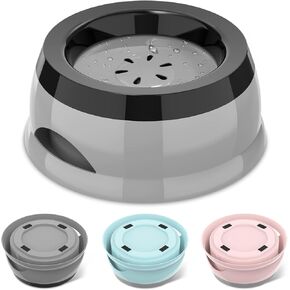 25oz Slow Drink Dog Water Bowl, Spill-Proof Portable Cat Bowl, Non-Splash No Mess Puppy Kitten Water Feeder, Carried Portable Base for Vehicle Car,Travel,Home (Small/Medium Pets) - Blue