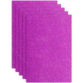 uxcell 5 Pack Pink Glitters Foam Sheets, 8 x 12 Inch Self-Adhesive Sparkle EVA Foam Sheets Thin Foam Paper for Crafting, DIY Project, Classroom, Scrapbooking (1.5mm Thick)