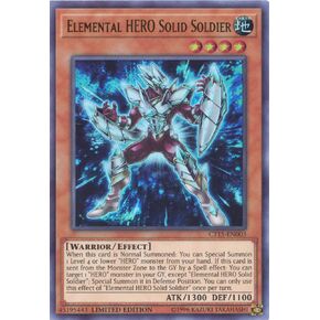 Yu-Gi-Oh! - Elemental Hero Solid Soldier (CT15-EN003) - 2018 Mega-Tins Promos - Limited Edition - Ultra Rare