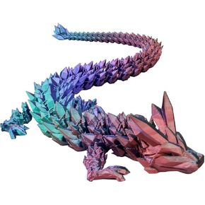 3D Printed Dragon, 16.5'' Articulated Dragon Crystal Dragon, 3D Printed Fidget Toys for Kid Boy Girls, 3D Printing Dragon for Home Office Decor Executive Desk Toys