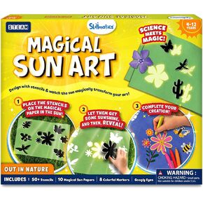 Skillmatics Sun Paper Art Kit - STEM Craft Kit for Kids with Decorative Paper, Stencils & Markers, Create with Sunlight, Mess-Free, Indoor Fun, Gifts for Ages 4, 5, 6, 7, 8, 9, 10, 11, 12
