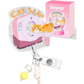 Besoar Funny Nurse Badge Reel - Cute Nursing Badge Holder Retractable with ID Clip,Pediatric Dental Name Tag Card Accessories with Alligator Clip for Office Student Work Hospital