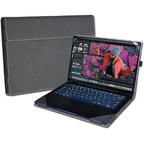 Cover Case for Lenovo Yoga Slim 7 14AKP10 /14ILL10 & Sleeve for Yoga Slim 7i Aura Edition 14 inch Gen 10, PU Leather Protective Bag with Foldable Cooling Bracket (Pink)