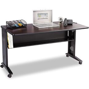 Safco Products 1933 Reversible Top Mobile Desk, 54" W, Mahogany/Medium Oak