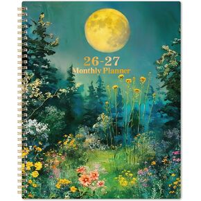 2026-2027 Monthly Planner - 2026-2027 Planner, Jan. 2026 - Dec. 2027, Monthly Planner/Calendar 2026 with Tabs, 9" x 11", Twin-wire Binding, Back Pocket, Note Pages