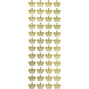 Royal Crown Rhinestone Stickers, 3/4-Inch - 48 Count Self-Adhesive Decorative Gems for Crafting, Scrapbooking, DIY, and Party Decorations (Silver)