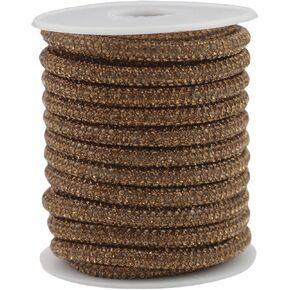 PAMIR TONG Rhinestone Glitter Rope 6 Yards 6mm Bling Laces String Shine Cords for Cloth-Shoes-Wedding-Jewerlry Making DIY (Silver)