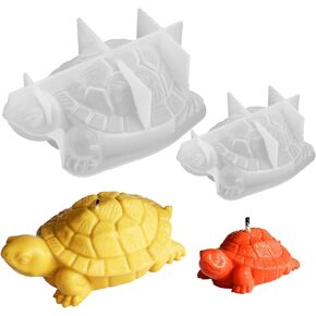 2PCS Tortoise Candle Mold Silicone Sea Turtle Resin Molds Silicone 3D Animal Molds Epoxy Resin Mold for Craft, Ocean Theme Home Decor, Desktop Ornament