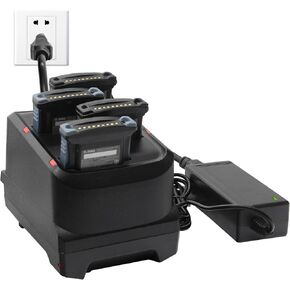 4-Slot Battery Charger Cradle with Power Supply for Zebra MC9300 Series Barcode Scanner Handheld Mobile Computer,12V/4.16A,P/N:SAC-MC9300-HC4SC1-01