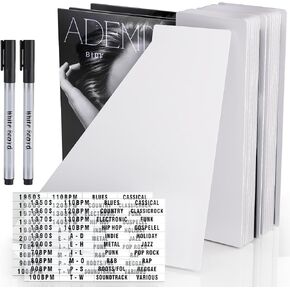 Facmogu 20PCS Vinyl Record Dividers, 12 Inches Plastic LP Album Dividers with Tab Stickers & Markers, Blank 33 RPM Record Separators, Horizontal & Vertical Separators Card for Albums Storage - White