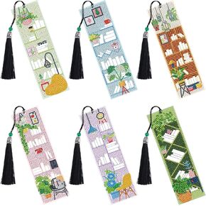 Diamond Art Painting Bookmarks - 6 PCS DIY Book Lover Diamond Painting Kits for Adults Art Craft Supplies Birthday Mothers Day Graduation Gift for Student Mom Beginners Teacher