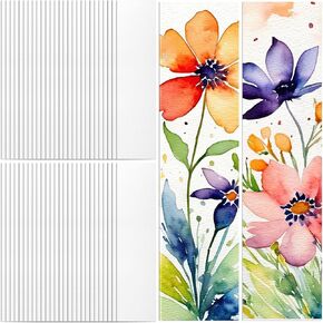Faccito 100 Pcs Watercolor Bookmarks to Paint Blank 7.9" x 1.96" Cotton Blank Watercolor Paper Bookmarks Kits to Decorate for DIY Painting, Drawing, Calligraphy and Gifts Tags
