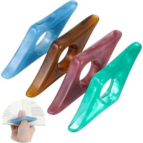 4 Pcs Thumb Book Page Holder, 4 Colors Resin Thumb Book Holder Book Page Holders for Reading Book Opener Holder Thumb Ring Reading Accessories Ring for Book Lovers Readers Student Teacher Gifts
