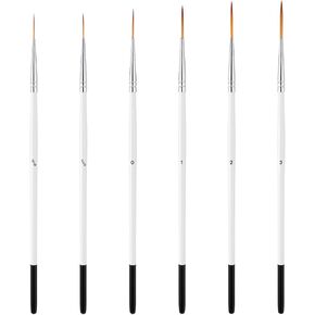 Liner Brush for Painting,6 Pcs Rigger Brushes Set, Long-Haired Paint Brushes, (#3/0|#2/0|#0|#1|#2|#3) Extra Long Fine Point Liner Tip, Pinstriping Brush for Nails Gel Watercolor Oil Acrylic