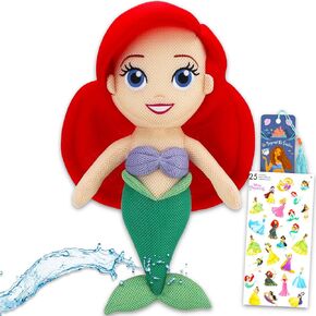 Disney Ariel Plush Swim Toy Set - Bundle with 16" The Little Mermaid Ariel Plushy Plus Stickers, More | Disney The Little Mermaid Water Toy for Kids, Boys, Girls