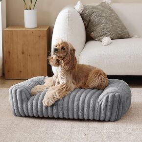 Arlee Saddle Sofa Memory Foam Pet Bed, Comfortable & Washable, Ideal for Dogs and Puppies, Extra Comfort, Couch Design, Crate & Kennel Furniture, Pet Supplies & Essentials, Tan, Medium