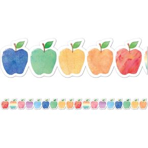 Watercolor Apples Die-Cut Border Trim