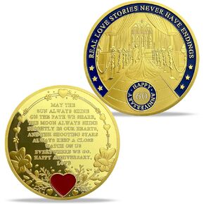 50th Anniversary Coin Gifts for Her Him Couple Wedding Ceremony Keepsake Coins for Bride Groom Wife Husband Valentines Day Marriage Memorial Romantic Token Gift - Love Never Ends