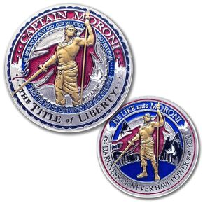 Armor Coin & Emblem - Captain Moroni LDS Commemorative Medallion - A Symbol of Faith and Freedom - Christian Challenge Coin - The Title of Liberty - Darkness Will Never Have Power Over You