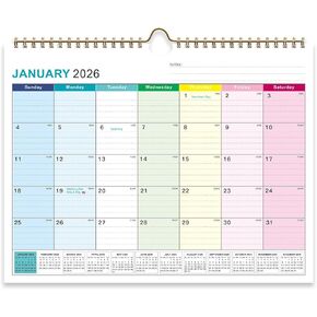 Wall Calendar 2025-2026, 18 Months Academic Calendar, Jul. 2025 - Dec. 2026, 14.8" × 11.5", Monthly Wall Hanging Calendar with Thick Paper for Office Home