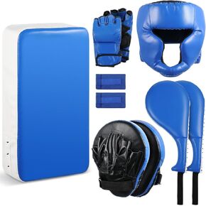 10 in1 Punching Mitts Kick Pack Set Boxing Mitts Focus Pads Boxing Gloves Boxing Safety Head Guard Wrist Band for Kids Adult for Boxing, Kickboxing, Karate, Muay Thai, MMA Training in Kuwait