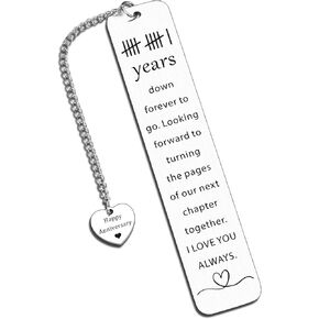 11 Year Anniversary Gifts for Her Him, Steel Anniversary Gifts for Wife Husband, 11th Wedding Anniversary Bookmark for Women Men, Romantic Gifts for Couples, Unique Valentine Christmas Birthday Ideas