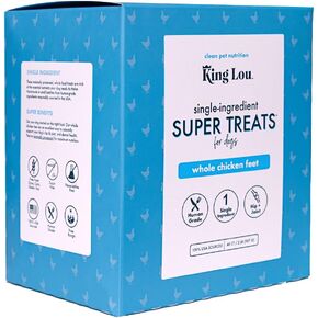 King Lou Pets - Whole Chicken Feet for Dog - Dehydrated Chicken Feet for Dog Treats - USA-Made Dental Treats for Dogs - Collagen, Glucosamine, Chondroitin for Hip and Joints - 10 Count