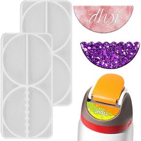 2Pcs Resin Mold Silicone Name Tag Small Molds Supplies, Resin Pen Mold DIY Water Cup Decoration Personalized Name Plate for Water Cups Decor