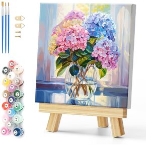 Natuyalo Framed Paint by Numbers for Adults Beginner, Beach Chair Acrylic Easy Paint by Numbers Kits with Frame Seascape Art Craft Kits for Adults Suitable for Wall Decoration 12x12 Inch