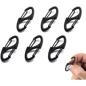 6PCS Zipper Lock Clips Anti Theft Buckle Durable Dual Opening Safety Zipper Pull Replacement，S Carabiner Clips for Backpacks