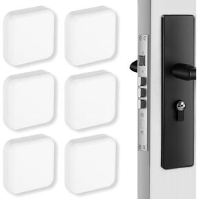 6 Pack Door Stoppers Wall Protector Wall Shield Bumper Guard from Door Knobs Silicone Doors Handle Bumper Self-Adhesive Walls Doors Slamming Silencer Crash Pad for Home ＆ Office Walls White